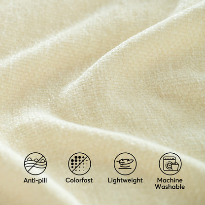 Kasentex Spring Ultra Soft Classic Elegant Throw Blanket with Tassel, Room Decor, Graduation Gifts