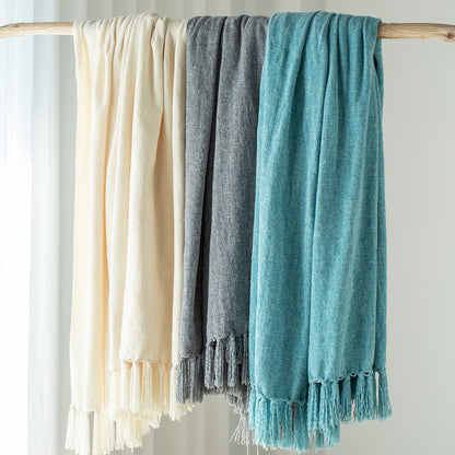 Kasentex Spring Ultra Soft Classic Elegant Throw Blanket with Tassel, Room Decor, Graduation Gifts