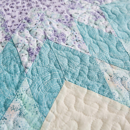 Kasentex 100% Cotton Summer Star Design Embroidered Patchwork Bedspread, Multi Blue