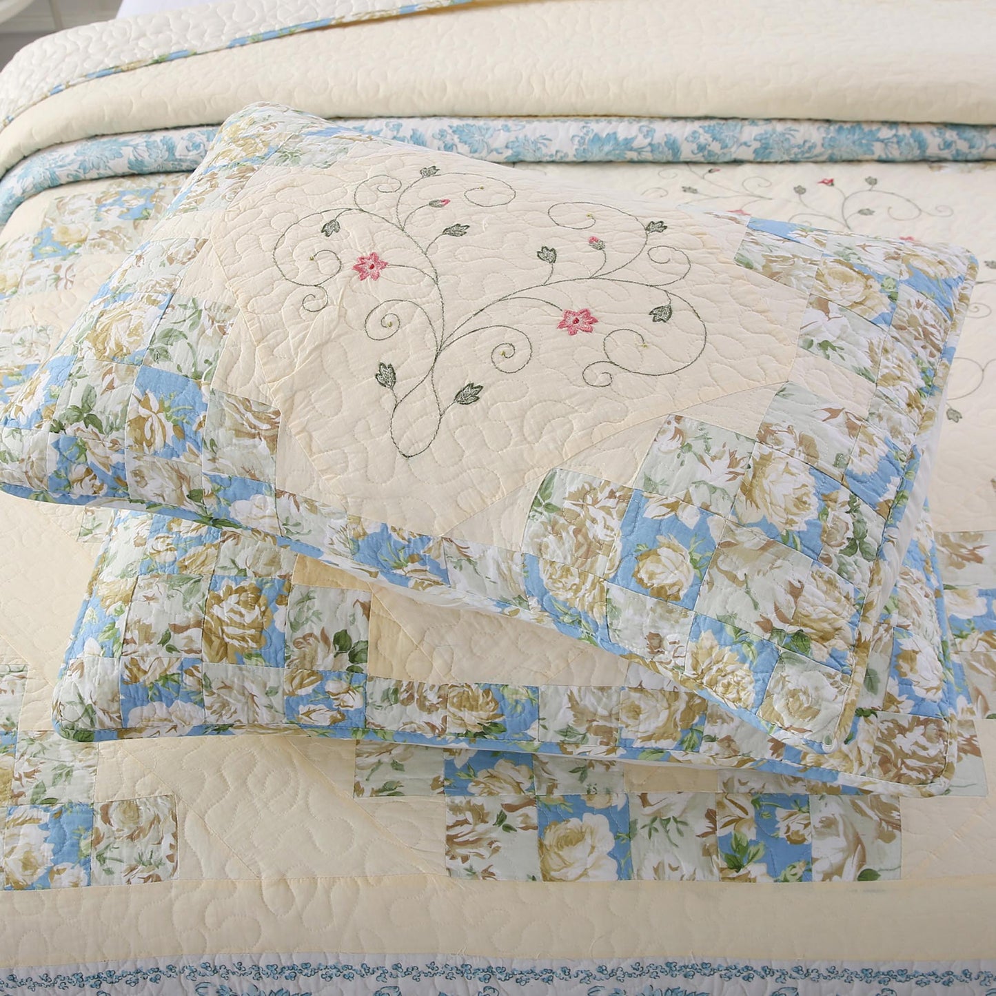 Patchwork Embroidery Bedspread