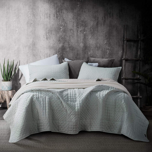 Contemporary Coverlet Set with Detailed Stitching