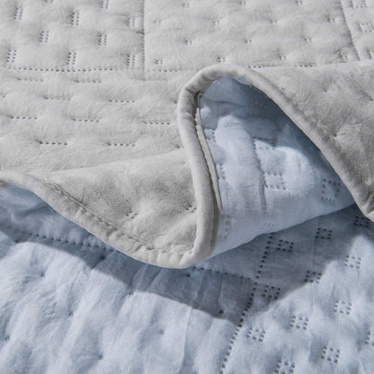Kasentex All Season Contemporary Coverlet Quilt Set, Detailed Stitching, Green or Grey or Blue, Room Decor, Graduation Gifts