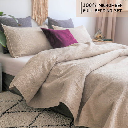 Kasentex Ultra Soft Floral Coverlet Quilt Bedding Set