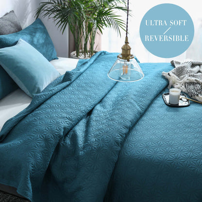 Kasentex Ultra Soft Star Contemporary Design Bedding Coverlet Set, Room Decor, Graduation Gifts