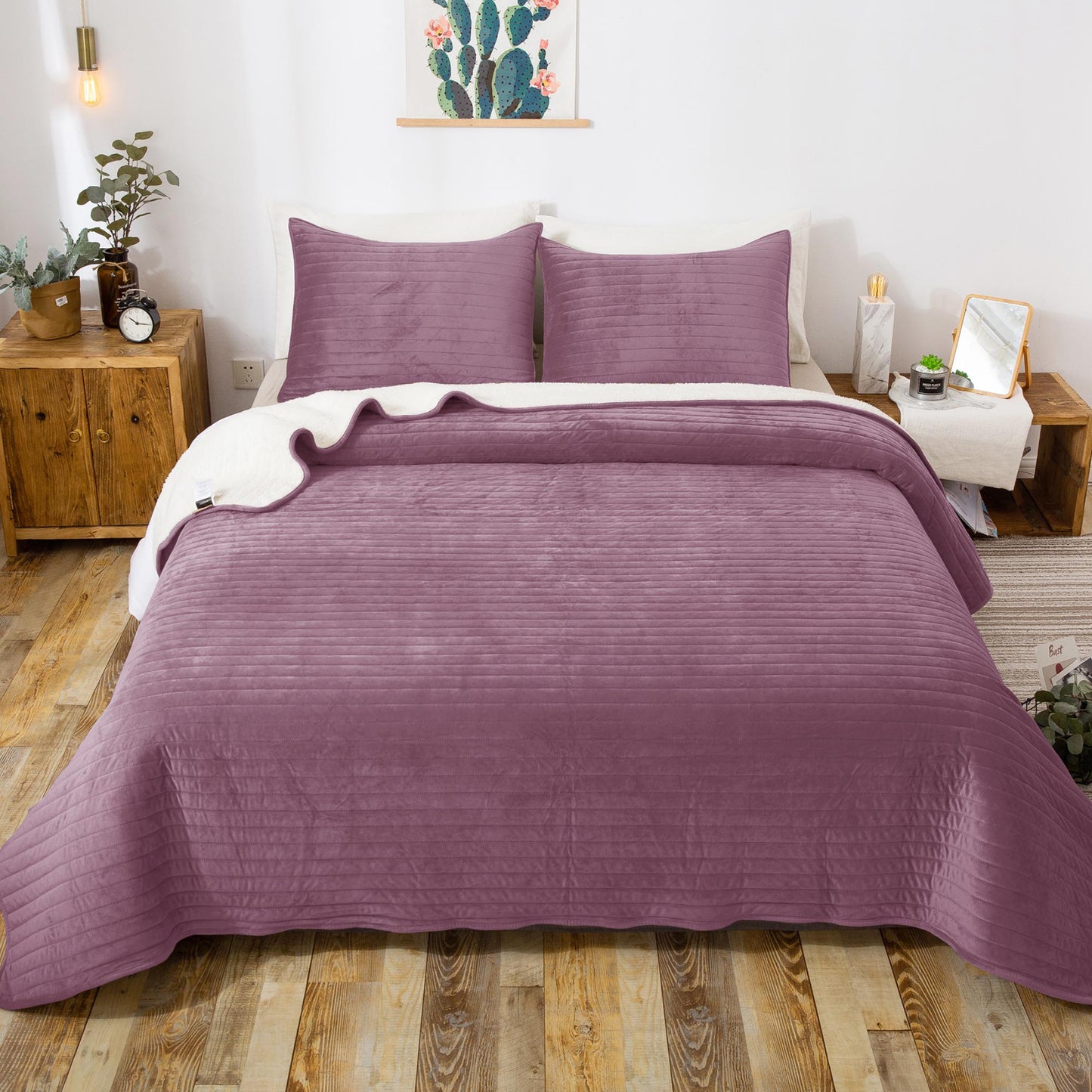 soft sherpa comforter warm kasentex ugg fluffy plush best bedding purple