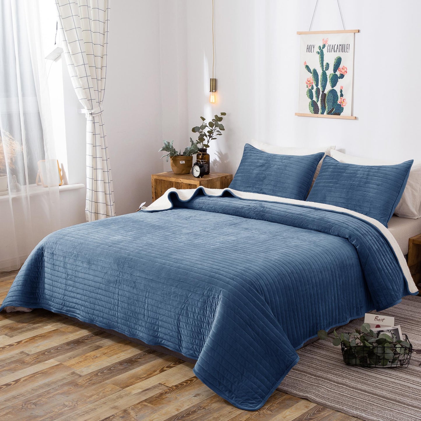 soft sherpa comforter warm kasentex ugg fluffy plush best bedding blue