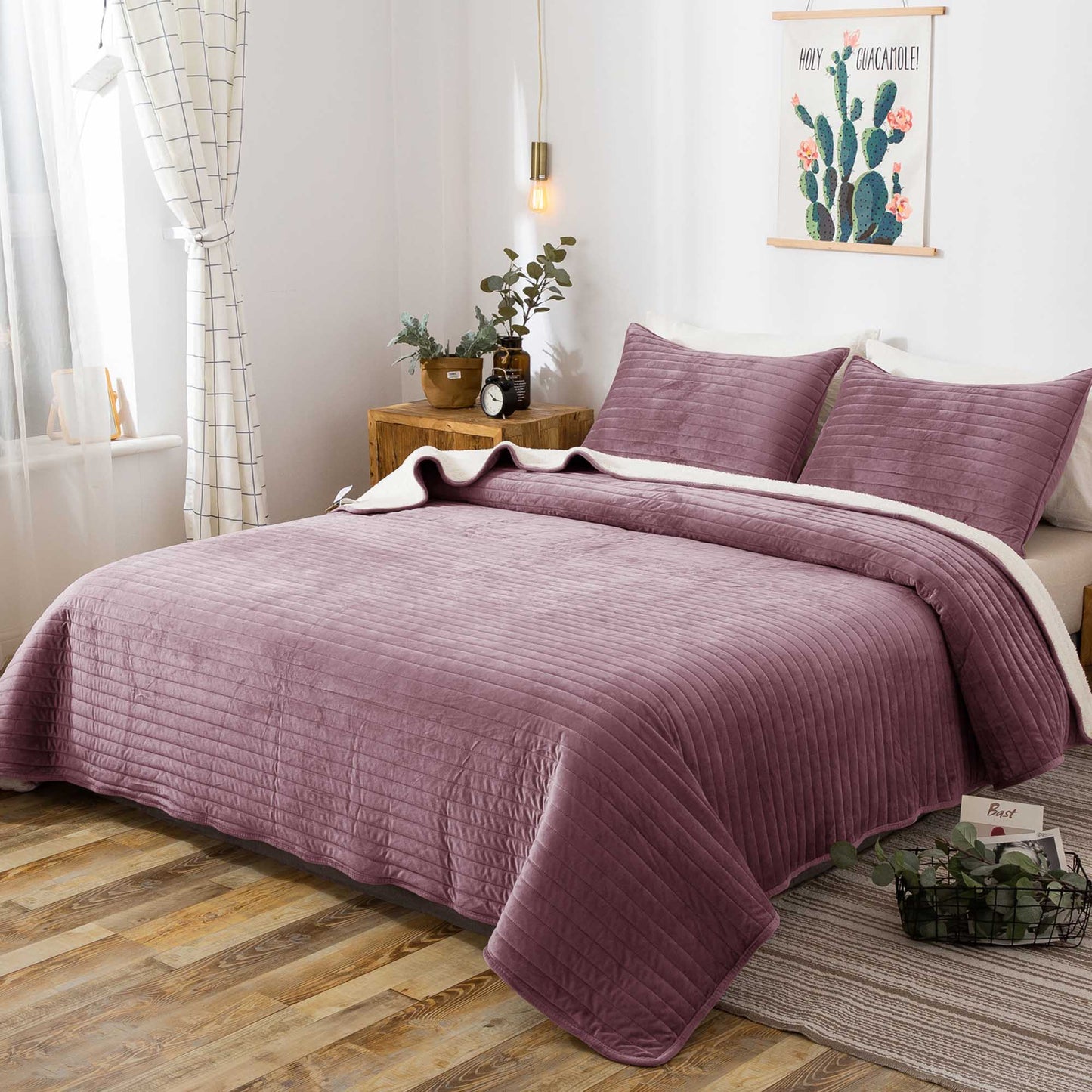 soft sherpa comforter warm kasentex ugg fluffy plush best bedding purple