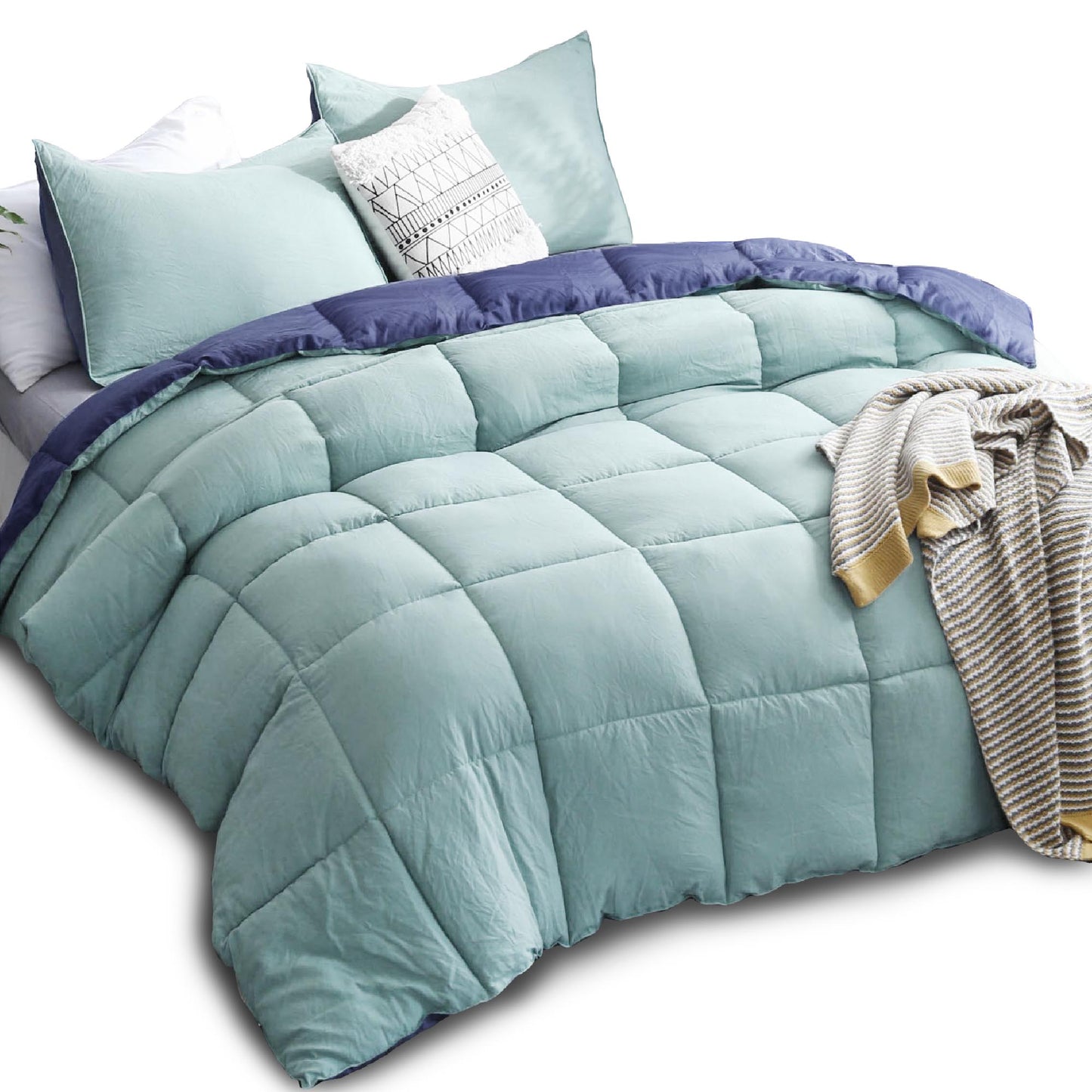 Kasentex Cozy Soft Luxury Down Alternative Comforter Set - Reversible & Machine Washable - Kasentex