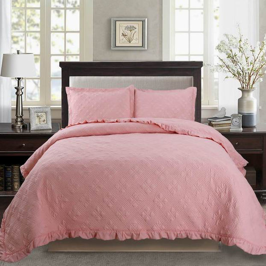 Kasentex Softest PreWashed Technique Quilt Set With Stitched Diamond Design - Kasentex