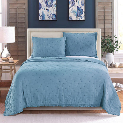 Kasentex Cotton Ultra Soft Dot Stitched Quilt Set