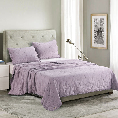 Kasentex Cotton Ultra Soft Dot Stitched Quilt Set