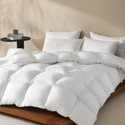 Kasentex All Season Ultra Soft Warm Winter Heavy Weights Goose Down Comforter with Corner Tabs, Box Design Duvet Insert, White