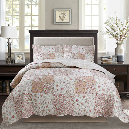 Kasentex Vintage Floral Country Chic Ultra Soft Quilt Set, Room Decor, Graduation Gifts