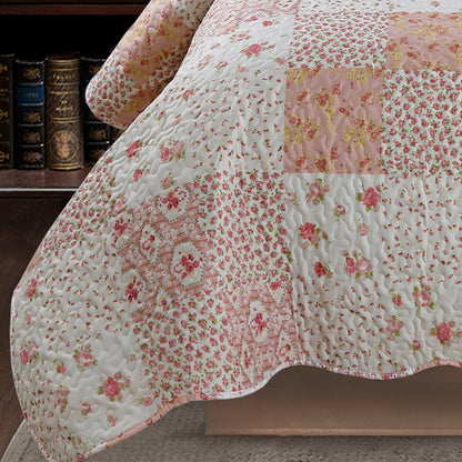Kasentex Vintage Floral Country Chic Ultra Soft Quilt Set, Room Decor, Graduation Gifts