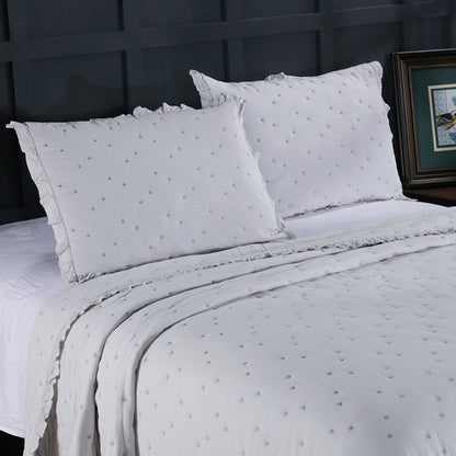 Kasentex Cotton Ultra Soft Dot Stitched Quilt Set