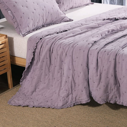 Kasentex Cotton Ultra Soft Dot Stitched Quilt Set