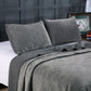 Stone Washed Quilt Set With Pillow Shams