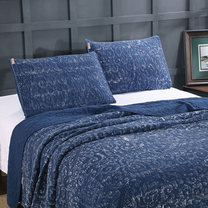 Kasentex 100% Cotton Ultra Soft Floral Pattern Quilt Bedspread Set