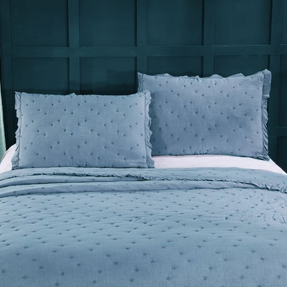 Kasentex Cotton Ultra Soft Dot Stitched Quilt Set