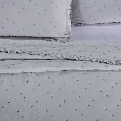 Kasentex Cotton Ultra Soft Dot Stitched Quilt Set