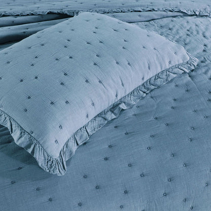 Kasentex Cotton Ultra Soft Dot Stitched Quilt Set