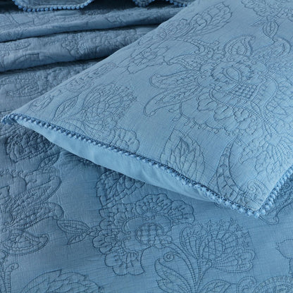 Kasentex 100% Cotton Ultra Soft Floral Pattern Quilt Bedspread Set