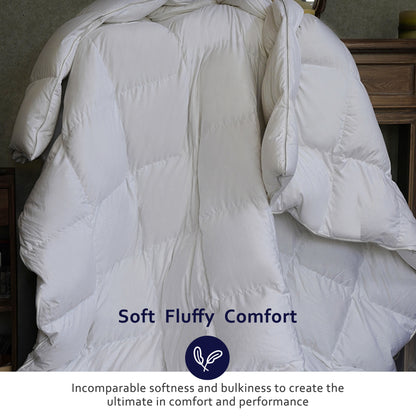 Kasentex All Season Ultra Soft Warm Winter Heavy Weights Goose Down Comforter with Corner Tabs, Box Design Duvet Insert, White