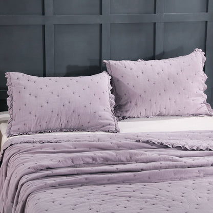 Kasentex Cotton Ultra Soft Dot Stitched Quilt Set