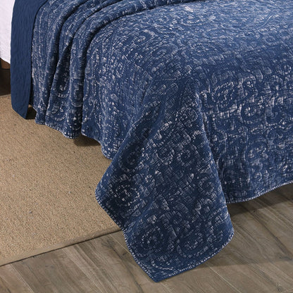 Kasentex 100% Cotton Ultra Soft Floral Pattern Quilt Bedspread Set