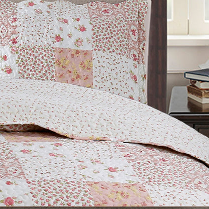 Kasentex Vintage Floral Country Chic Ultra Soft Quilt Set, Room Decor, Graduation Gifts