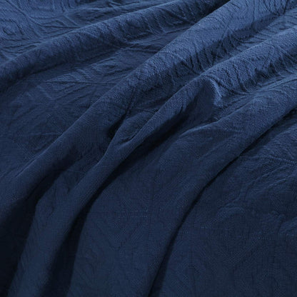 Kasentex Cozy Stonewashed Quilt Set, Navy Blue and White