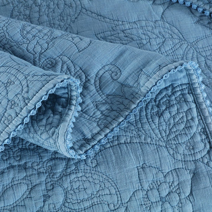 Kasentex 100% Cotton Ultra Soft Floral Pattern Quilt Bedspread Set