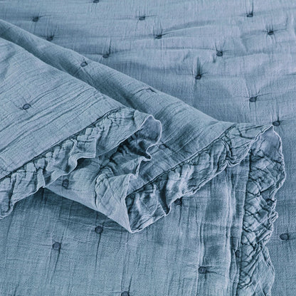 Kasentex Cotton Ultra Soft Dot Stitched Quilt Set