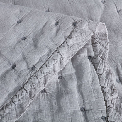 Kasentex Cotton Ultra Soft Dot Stitched Quilt Set