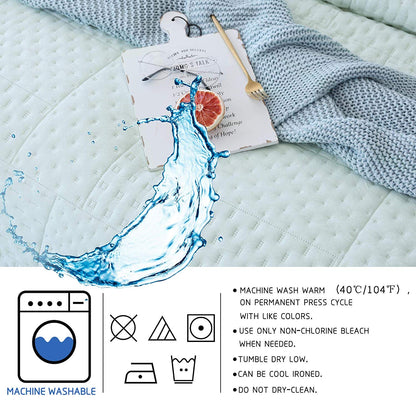 Kasentex All Season Contemporary Coverlet Quilt Set, Detailed Stitching, Green or Grey or Blue, Room Decor, Graduation Gifts