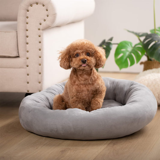 KASENTEX Dog Bed, Round Dog Beds for Medium/Large Dogs, Donut Dog Bed and Cat Bed Anti Slip & Machine Washable