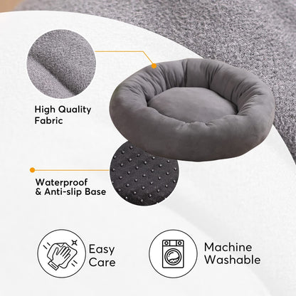 Kasentex Donut Design Round Dog Bed, Anti Slip and Machine Washable