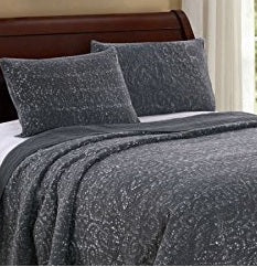 Kasentex 100% Cotton Ultra Soft Floral Pattern Quilt Bedspread Set