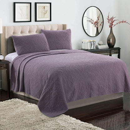 Kasentex 100% Cotton Ultra Soft Floral Pattern Quilt Bedspread Set