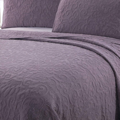 Kasentex 100% Cotton Ultra Soft Floral Pattern Quilt Bedspread Set