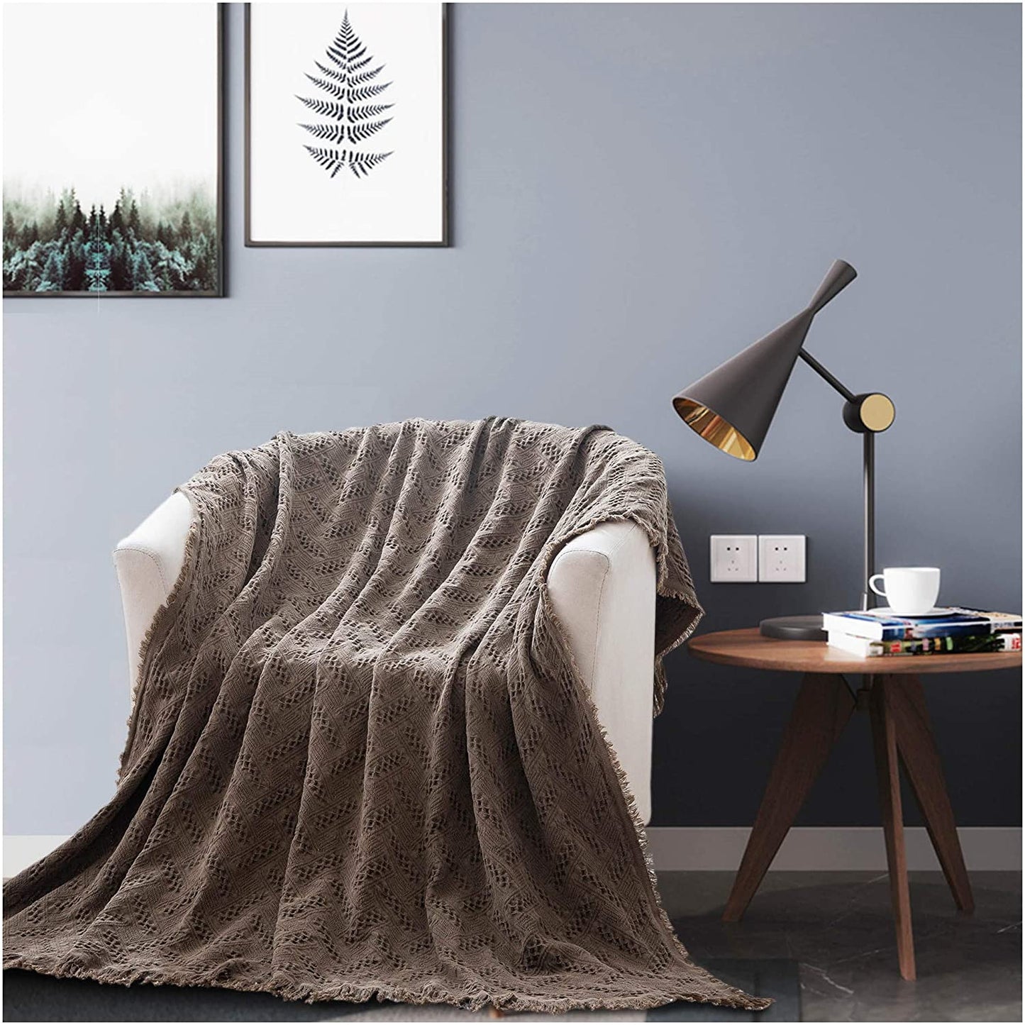 100% Cotton Throw Blankets Soft Lightweight Fall Spring