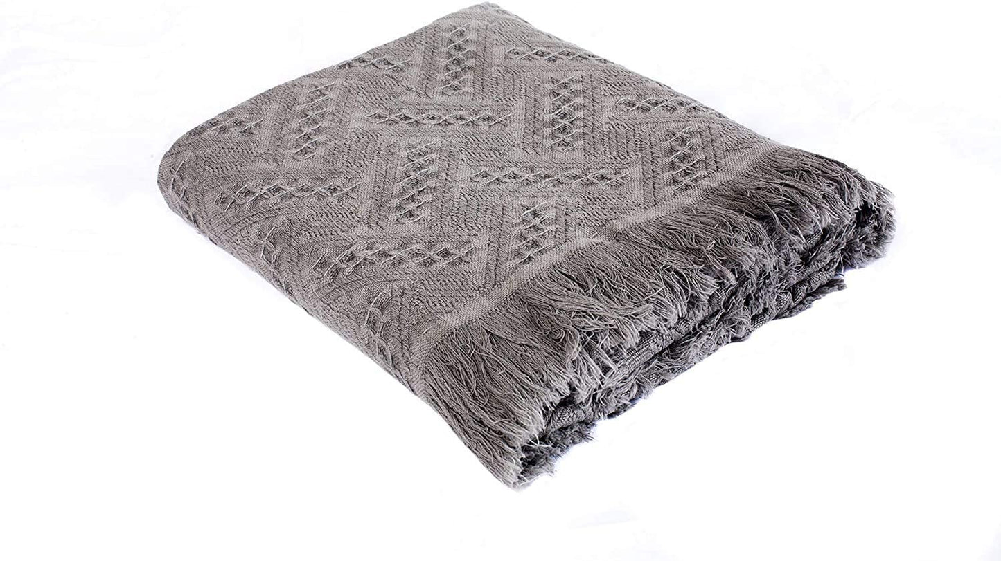 100% Cotton Throw Blankets Soft Lightweight Fall Spring