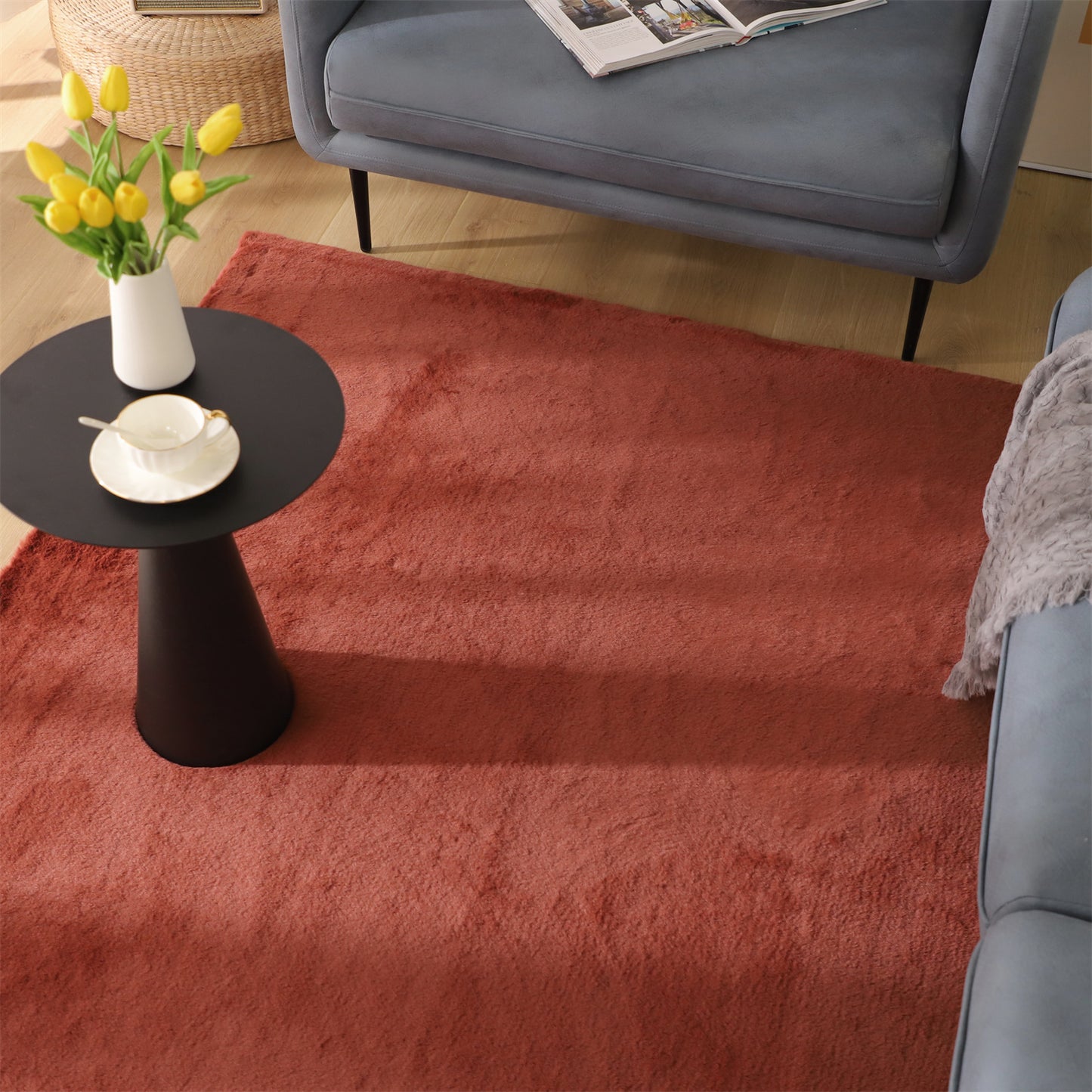 KASENTEX Fluffy Faux Fur Soft Area Rugs