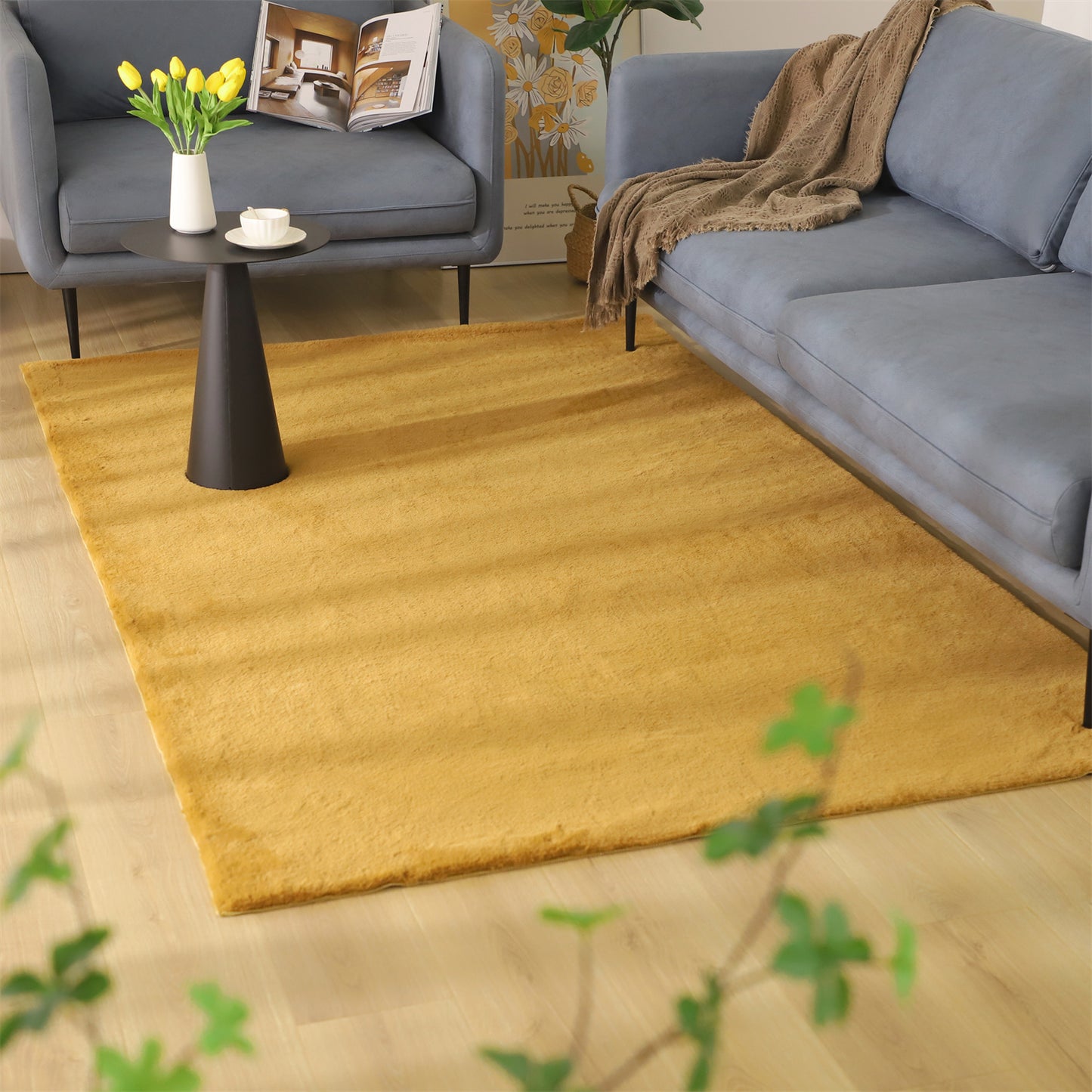 KASENTEX Fluffy Faux Fur Soft Area Rugs