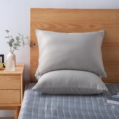 Kasentex Smooth Silky Cool Satin Touch Breathable Pillowcases Set with Zipper Enclosure
