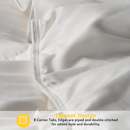 Kasentex All Season Ultra Soft Warm Winter Heavy Weights Goose Down Comforter with Corner Tabs, Box Design Duvet Insert, White