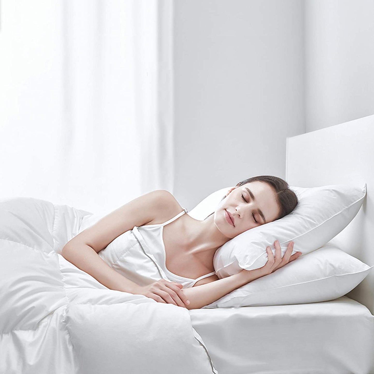 Organic Cotton White Down Feather Bed Pillows