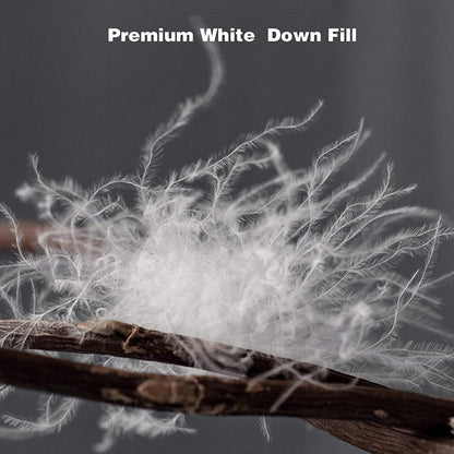 Kasentex 100% Organic Cotton Down Feather Bed Pillow, White