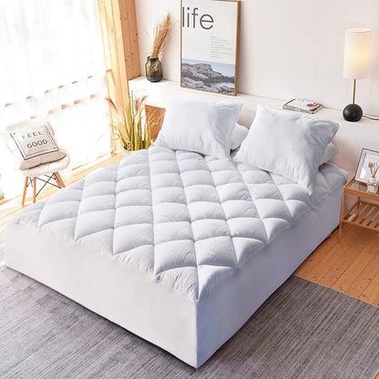 Kasentex Ultra Soft Quilted Fitted Mattress Pad and Protector, White