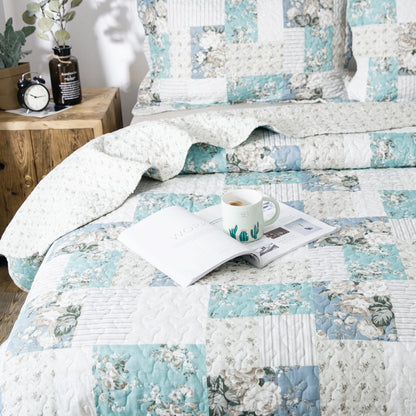 Kasentex Vintage Floral Country Chic Ultra Soft Quilt Set, Room Decor, Graduation Gifts